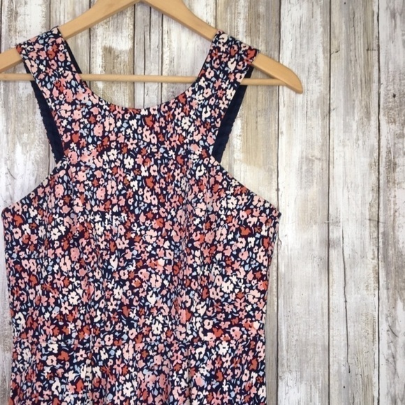 BCBGeneration Floral Hot Coral Combo Sleeveless Dress - Picture 4 of 6